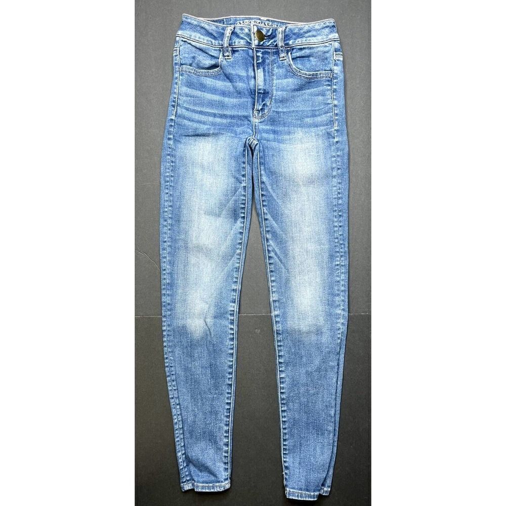 American Eagle Womens Jeans 00 Short Hi-Rise Jegging Light Wash Denim